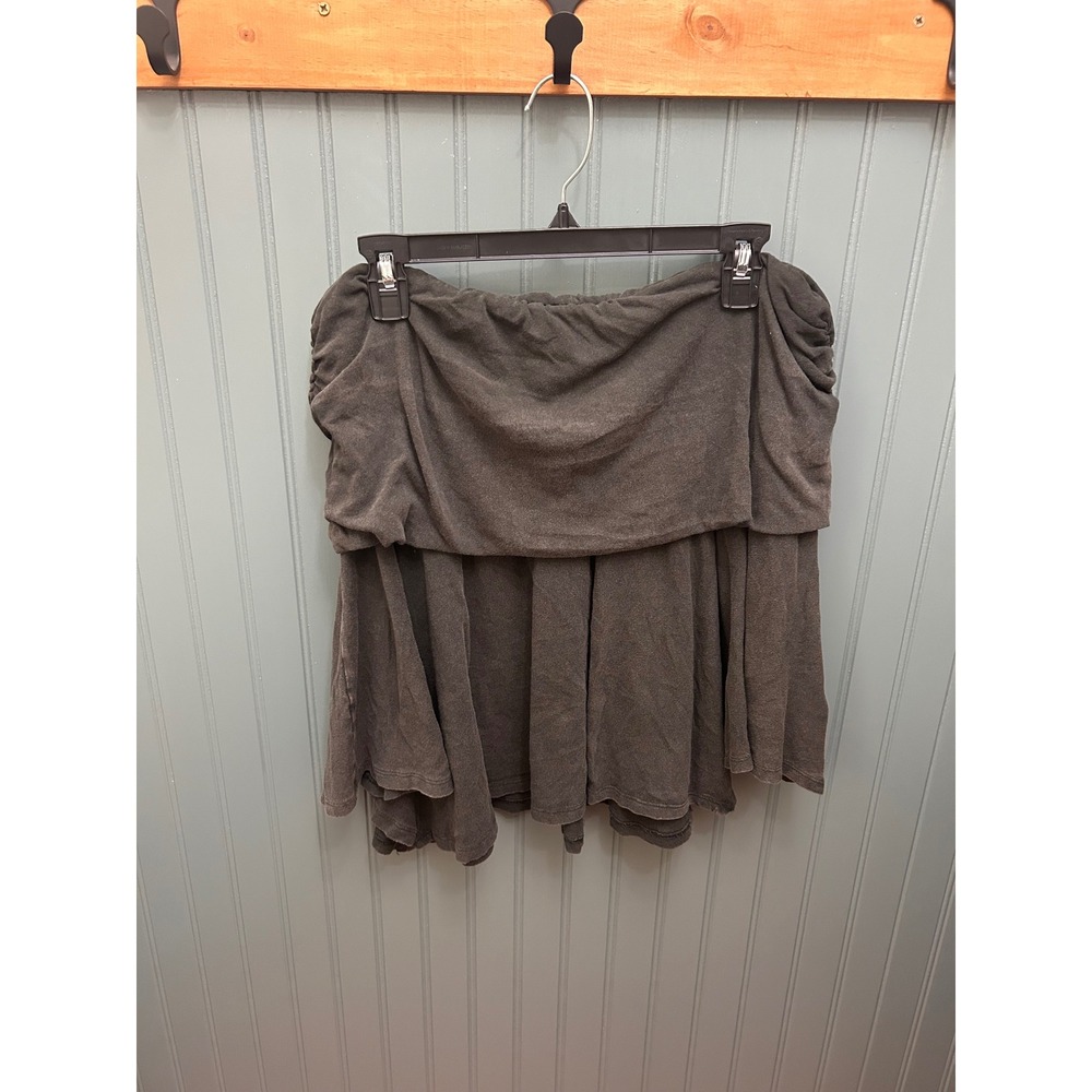 Aerie Womens Strapless Tiered Ruffle Tube Top Dark Gray XL 071-0703-1885